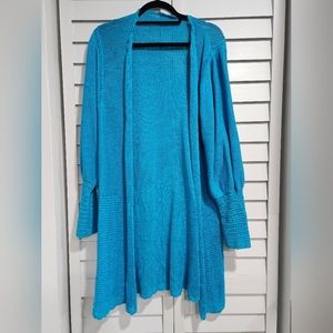 Turquoise Crochet Jacket M/L